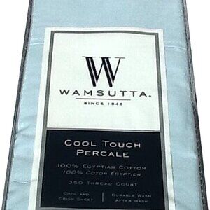 💎 new LIGHT BLUE Wamsutta Cool Touch Percale 350 TC 100% Cotton KING Flat Sheet